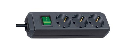 Brennenstuhl Eco-Line 3-voudige zwarte stekkerdoos met schakelaar | 1152300015 - 1152300015