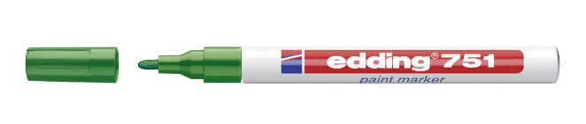 Edding Lakmarker | groen | streepbreedte 1-2 mm ronde punt | 10 stuks - 4-751004 4-751004