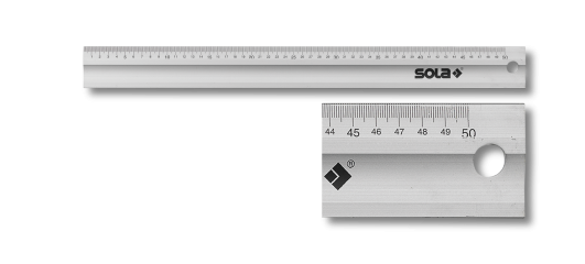Sola Werkplaatslineaal 1000x50x5mm LAB1000, ALU, gedrukte maatverdeling mm/cm - 56100701 - 56100701