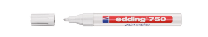 Edding Lakmarker | wit | streepbreedte 2-4 mm ronde punt | 10 stuks - 4-750049 4-750049