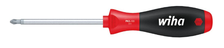 Wiha Schroevendraaier | maat PH 1 | klinglengte 80 mm | meercomponentengreep | ronde kling | 1 stuk - 00756 - 00756