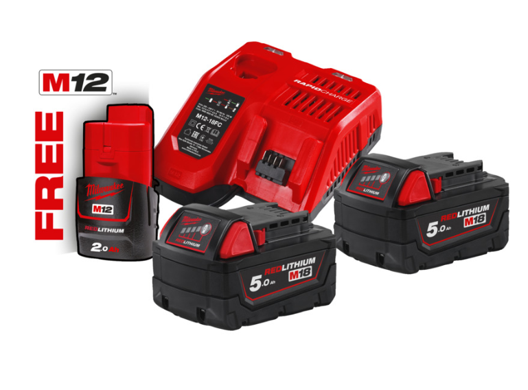 Milwaukee M18 NRG-502 18V Li-Ion accu starterset