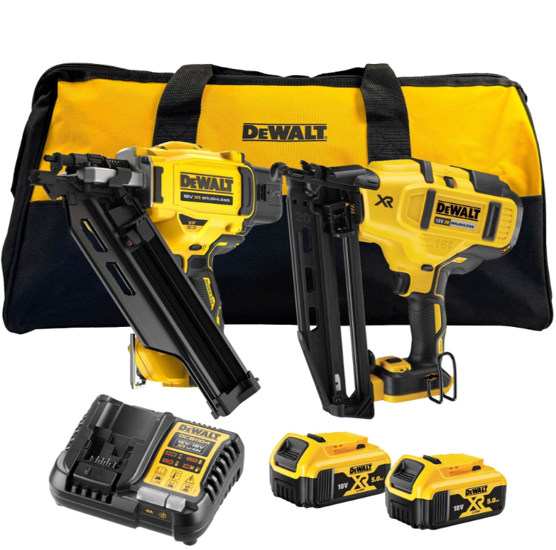 DeWalt DCK246P2-QW Accu Afwerktacker DCN660 en Constructietacker DCN930 | 18v 5.0Ah in tas DCK246P2-QW
