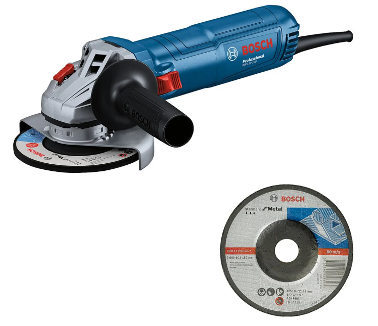 Bosch Blauw GWS 12-125 Haakse Slijper | Incl. Slijpschijf - 06013A6100