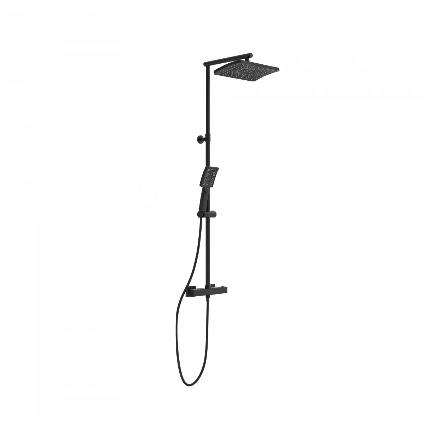 Schutte TRENTO Regendouche set met thermostatische kraan | Mat zwart - 60170