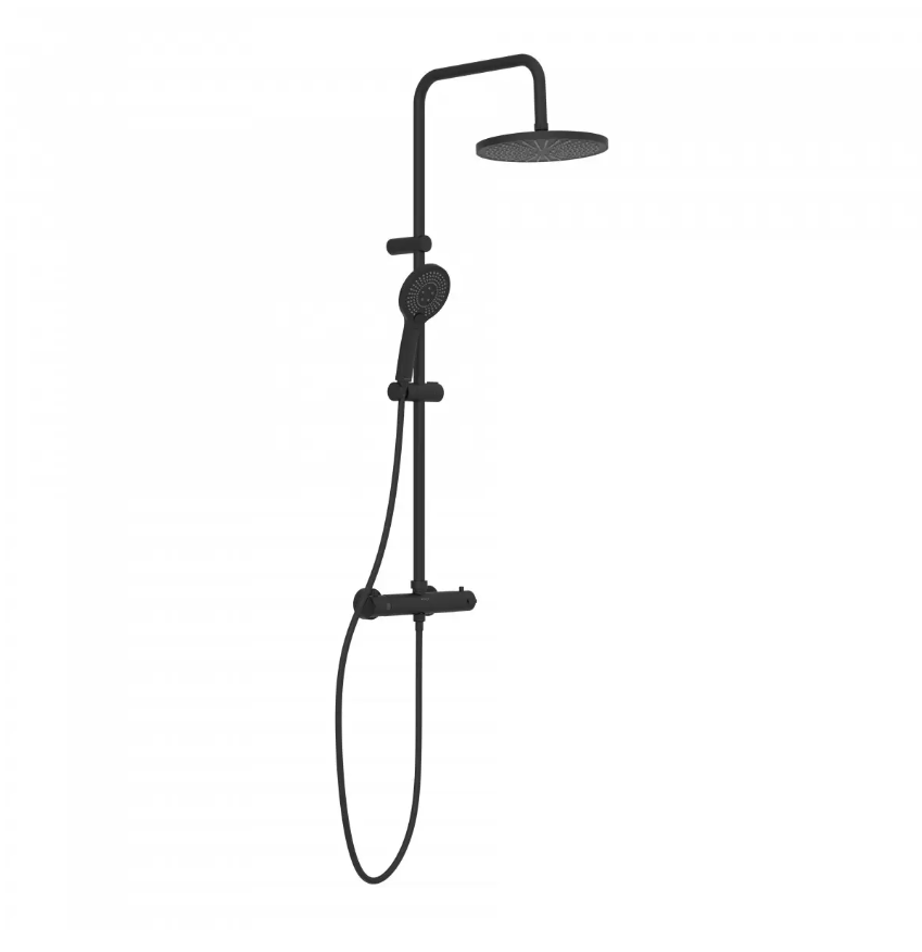 Schutte ADRIA Regendouche set met thermostatische kraan | Mat zwart - 60171