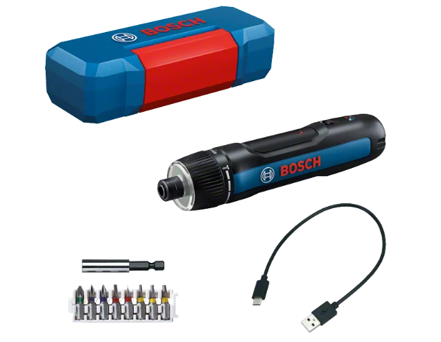 Bosch Blauw GO 3 Accuschroevendraaier | Inclusief accu en lader | In Koffer + 8-delige schroefbitset 06019H2201