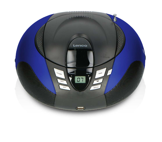 Lenco SCD-37 USB Blue Portable FM Radio CD and USB player Blue - SCD-37 USBBLUE