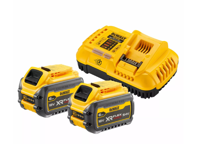 DeWalt DCB118T2-QW Starterset - DCB118 snellader voor 18V en FLEXVOLT accu&apos;s + 2x Accu DCB546 - DCB118T2-QW