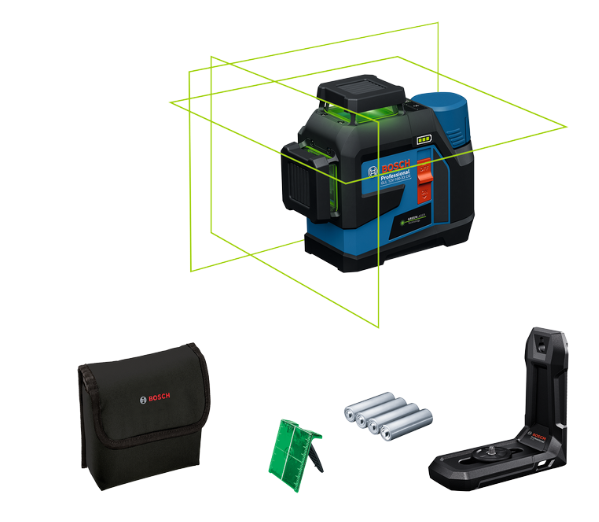 Bosch Blauw GLL 12V-100-33 CG Professional Lijnlaser | 4x batterij 1,5V LR6 (AA) | In Tas - 0601065400