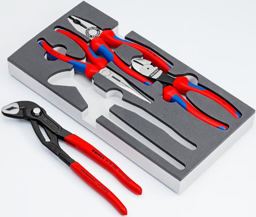 Knipex Tangenset | Met schuimrubberen inlay | 4-delig - 002001V15