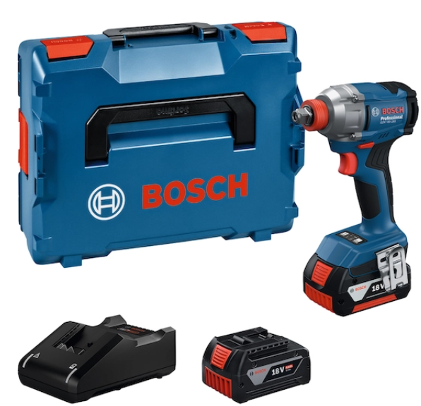 Bosch Blauw GDX 18V-285 Accu slagschroevendraaier/slagmoeraanzetter | Inclusief 2x GBA 18V 4,0 Ah & Lader GAL 18V-40 - 06019N2102