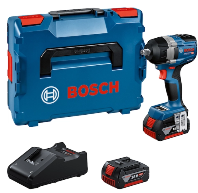 Bosch Blauw GDS 18V-750 C Accu slagmoeraanzetter | Inclusief 2x GBA 18V 5,0 Ah Accu's en lader GAL 18V-40 - 06019L9003