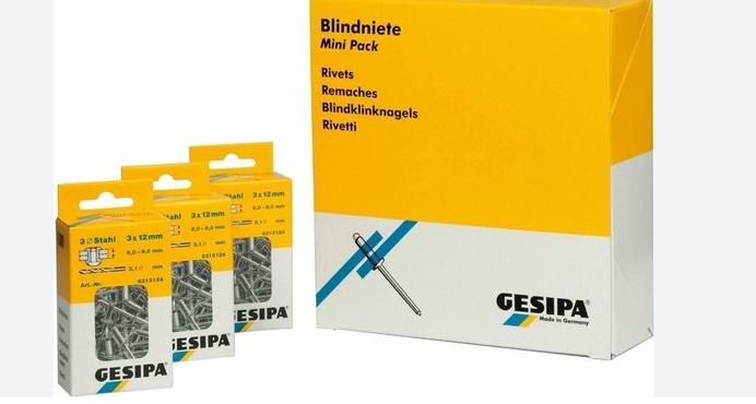 Gesipa Blindklinknagel | klinknagelschacht d x l 4,8 x 10 mm K16 | aluminium / staal | 25 stuks | 25 stuks - 1433852 1433852