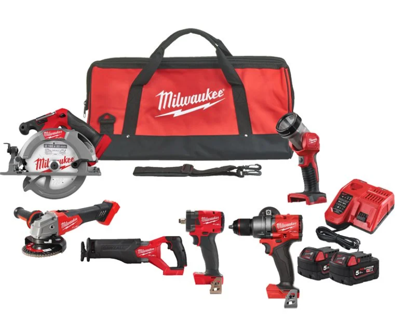 Milwaukee M18 FPP6H3-502B M18 FUEL™Power Pack | 6 machines | 18V | 5.0 Ah Li-Ion | In Tas - 4933498659