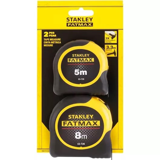 Stanley FATMAX Duopack Rolbandmaat 8M + 5M | Blade Armor - FMHT31725-0