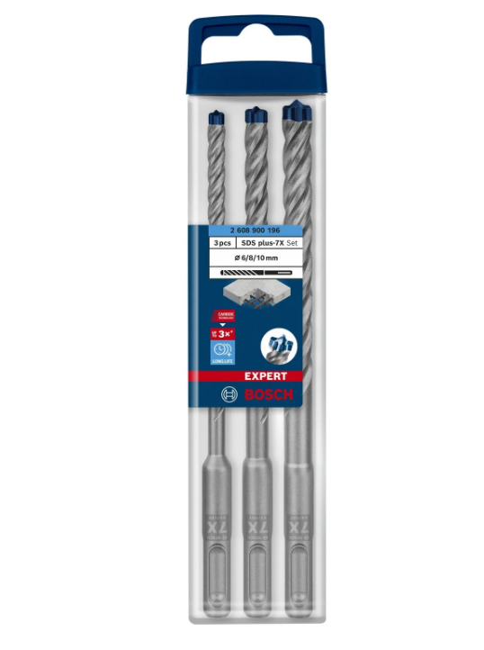 Bosch Accessoires Expert SDS plus-7X hamerboor 6/8/10 mm 3-delig - 2608900196
