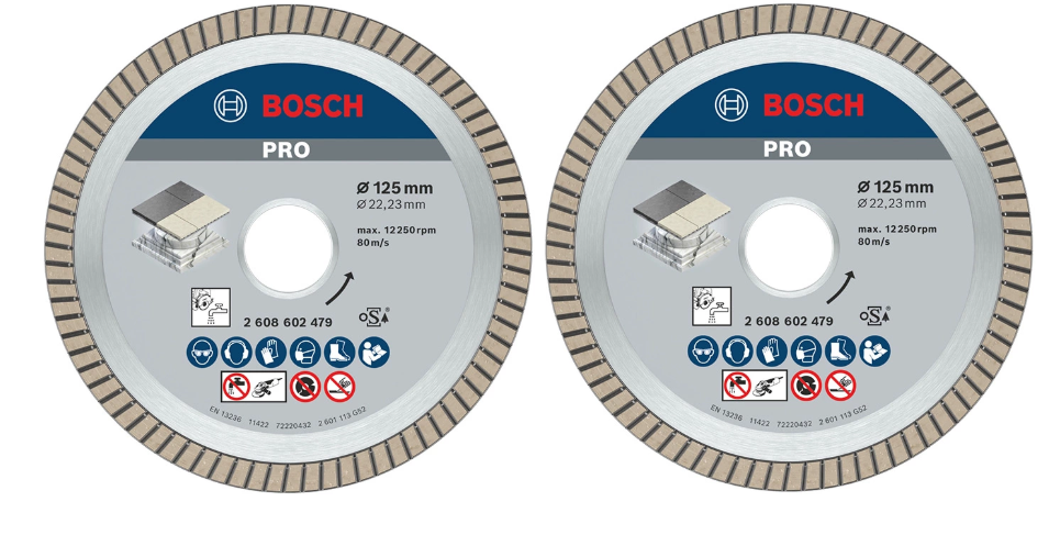 Bosch 2 stuks Diamantdoorslijpschijf Best for Ceramic Extraclean Turbo 125 x 22,23 x 1,4 x 7 mm (Duopack) - 061599766Z