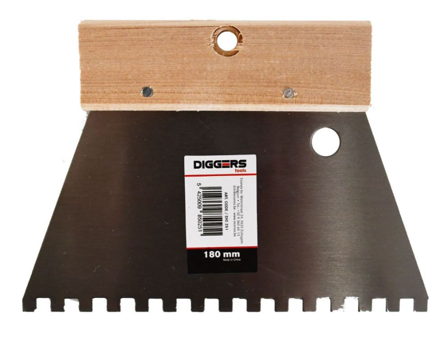 Diggers Lijmkam | 180mm | Grof | 6x6mm - DIG251