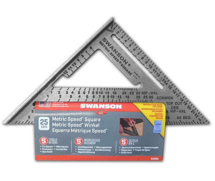 SWANSON 25 cm Metrische Speed Square W/BL - EU202
