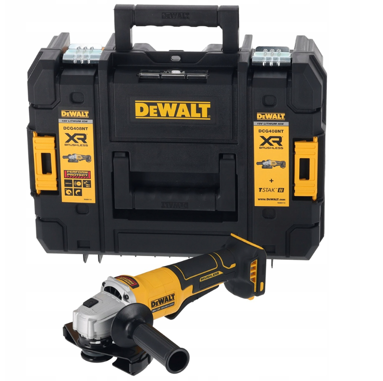 DeWalt DCG408NT-XJ 18V XR Accu Haakse Slijper | 125mm | Dodemansschakelaar | Zonder accu's en lader in TSTAK - DCG408NT-XJ