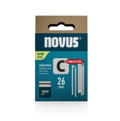 Novus Niet met smalle rug C 4/26mm V2A RVS (850 stuks) - 042-0805 afbeelding 1