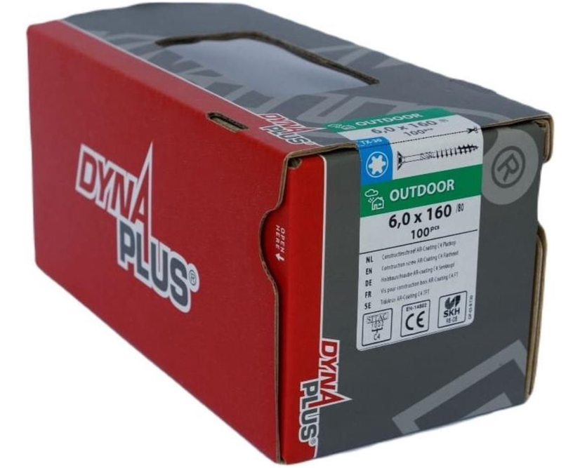 Dynaplus Constructieschroef Ar-Coating Platkop Deeldraad +Snijpunt Torx TX40 8.0X90/45 | 50 stuks - 0281.08.62501