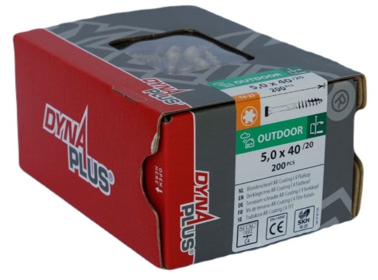 Dynaplus Vlonderschroef Xtreme Ar-Bronze Platkop-60° Deeldraad +Snijpunt Torx TX25 5.0X40/20 | 200 stuks - 0283.08.41601