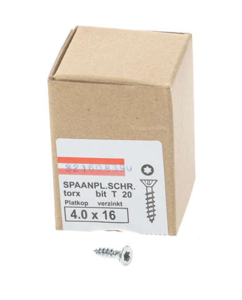 Hoenderdaal Spaanplaatschroef Verzinkt Platkop voldraad Torx TX20 4.0X16 | 200 stuks - 0206.01.24701