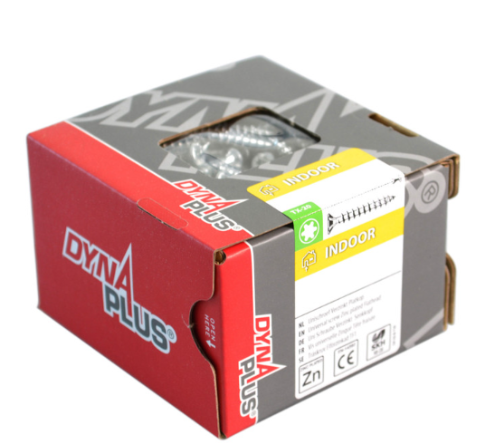 Dynaplus Unischroef/Spaanplaatschroef VZ (Verzinkt) Pk (Platkop) Torx TX15 3.5X12 | 200 stuks - 0281.01.16401