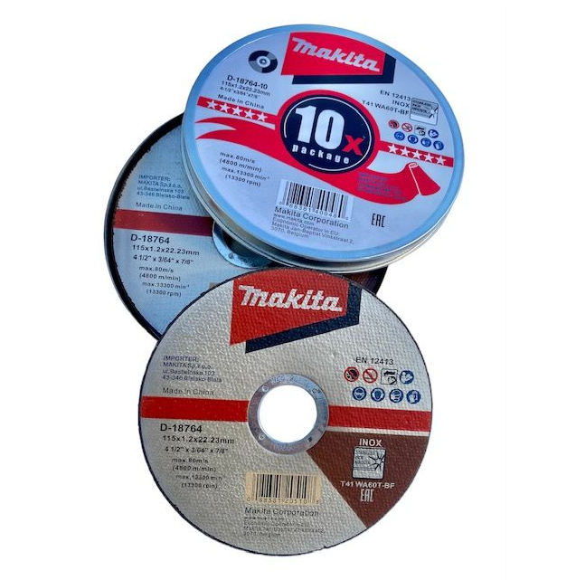 Makita Accessoires Doorslijpschijf rvs 115mm | 10 stuks - D-18764-10