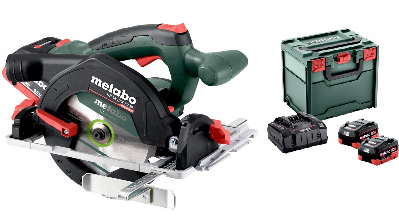 Metabo KS 18 LTX 57 BL Accu Cirkelzaag 18V | 2 x LiHD 8.0 Ah, ASC 145 | metaBOX 340 - 611857810