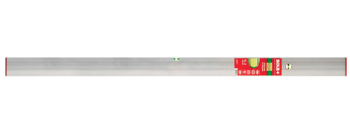 Sola Strijklat SL2/200, 200cm 2 libellen 100x18mm zilver - 02010601 02010601