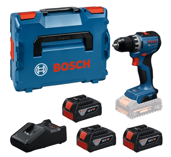 Bosch Blauw GSR18V-52 Accu-schroefboormachine (3x GBA18V5,0Ah, lader GAL18V-40) - 06019S0027