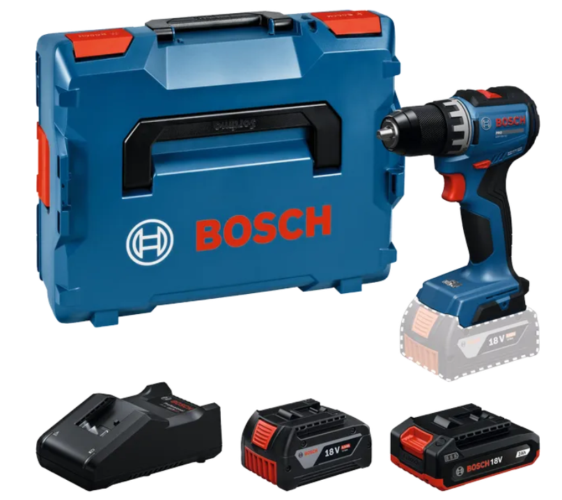 Bosch Blauw GSR18V-52 Accu-schroefboormachine (1x GBA18V2,0Ah, 1x GBA18V4,0Ah, lader GAL18V-40) - 06019S0024