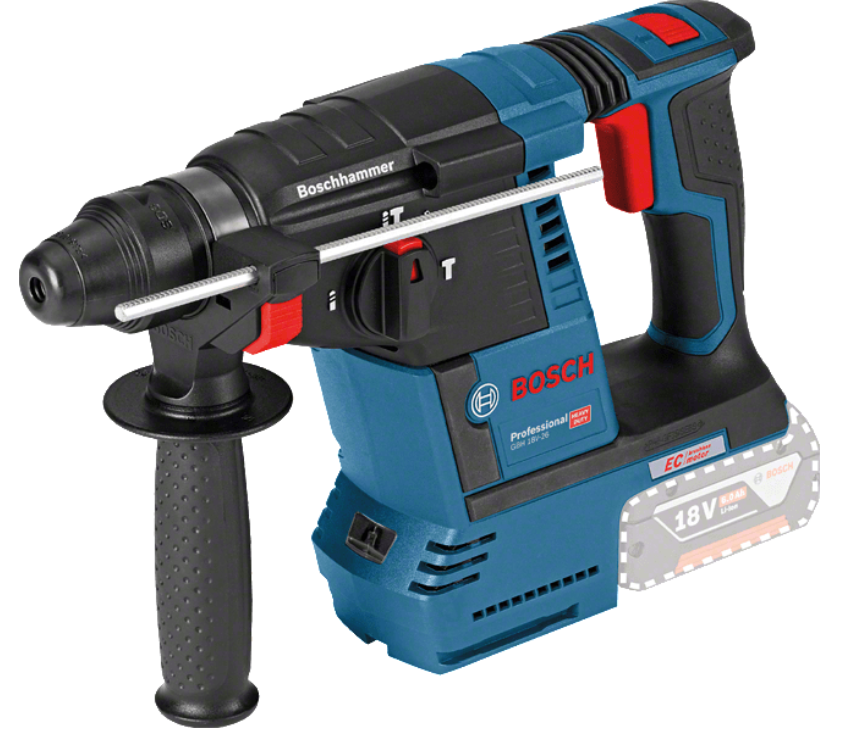 Bosch Blauw GBH 18V-26 | Accu boorhamer SDS-Plus 18V 2.6J met SDS plus-7X boren en beitels | zonder accu's en lader - 061599769B
