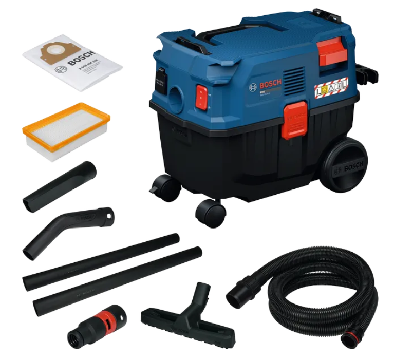 Bosch Blauw GAS12-25LS NL/LUX Stofzuiger (Slang 3,1, 2x buis, vloermondstuk, spleetmondstuk, machineadapter, fleecezak) - 06019S3100