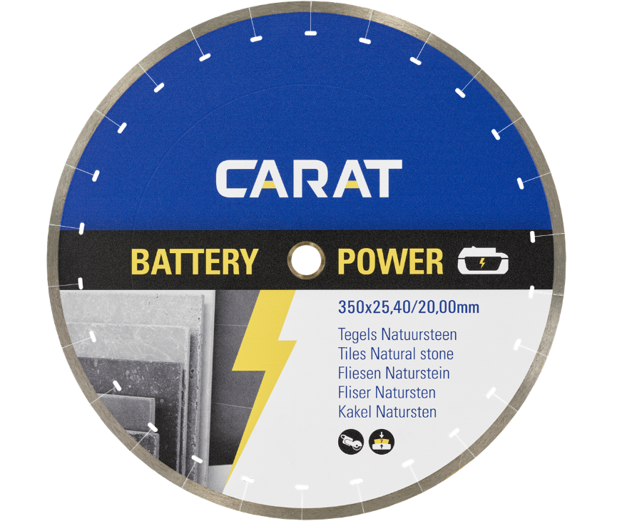Carat Battery Power diamantzaagblad voor tegels / natuursteen | Ø350 x 25,40 / 20,00 mm - CBPT350420