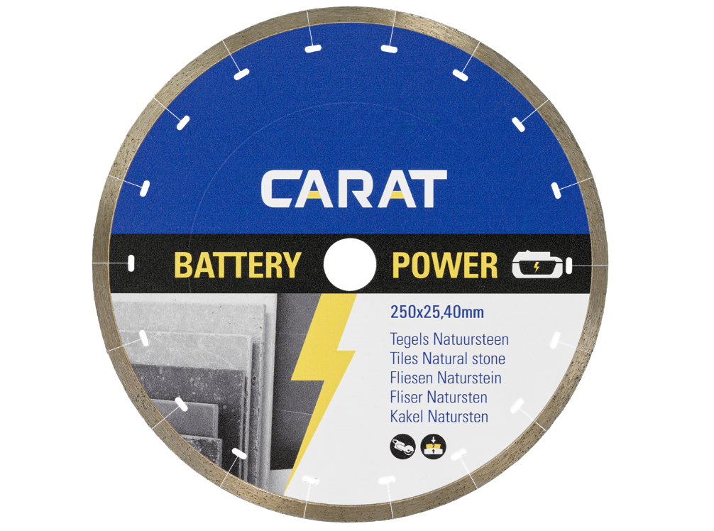 Carat Battery Power diamantzaagblad voor tegels / natuursteen | Ø250 x 25,40 mm - CBPT250400