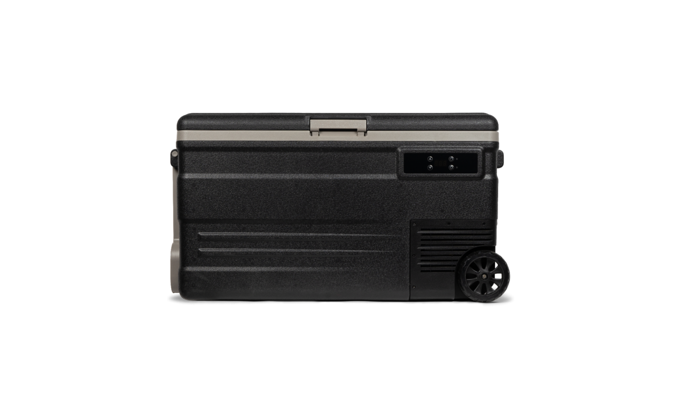 Steamy-E Single Zone Roller Elektrische Compressor Koelbox Op Wielen - Single Zone - 75 liter - 12V en 230V - voor auto en camping - Zwart
