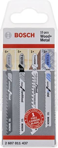 Bosch Accessoires Set Decoupeerzagen voor hout en Metaal | 15 stuks - 2607011437