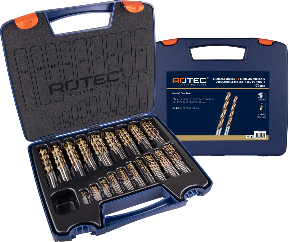 Rotec Spiraalborenset | 102 | DIN 338 | Type HD-S | 170-dlg | ø1-10 - 900.0174K