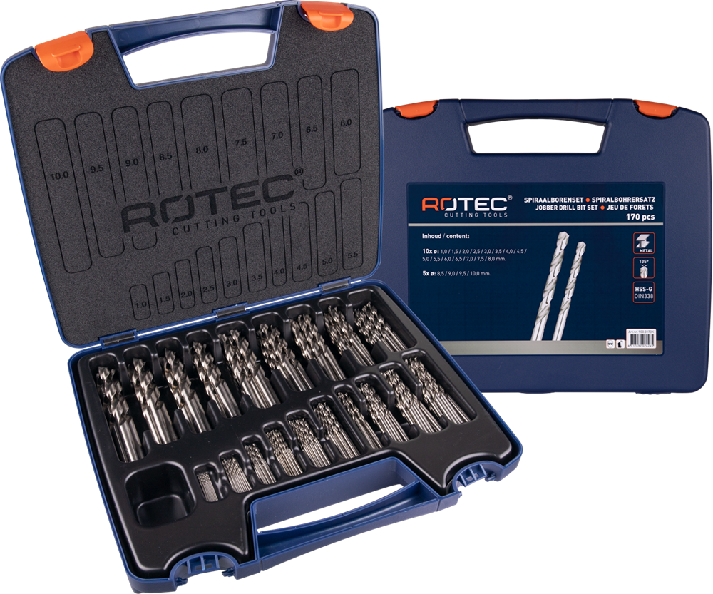 Rotec Spiraalborenset | 105 | DIN 338 | Type N | 202-dlg | ø1-13 - 900.0222K