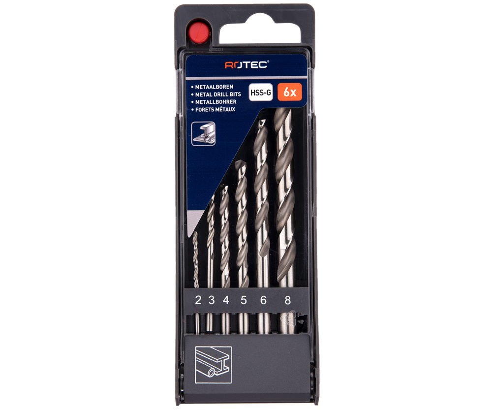 Rotec Spiraalborenset | 105 | DIN 338 | Type N | 6-dlg | ø2-8 - 900.1025