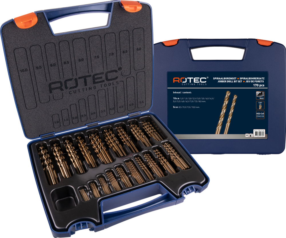 Rotec Spiraalborenset | 110 | DIN 338 | Type HD-S | 170-dlg | ø1-10 - 900.0172WK