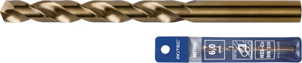 Rotec HSS-Co5 Spiraalboor DIN 338 Cobalt splitpoint 1,0 mm (etui) - 111.0100E