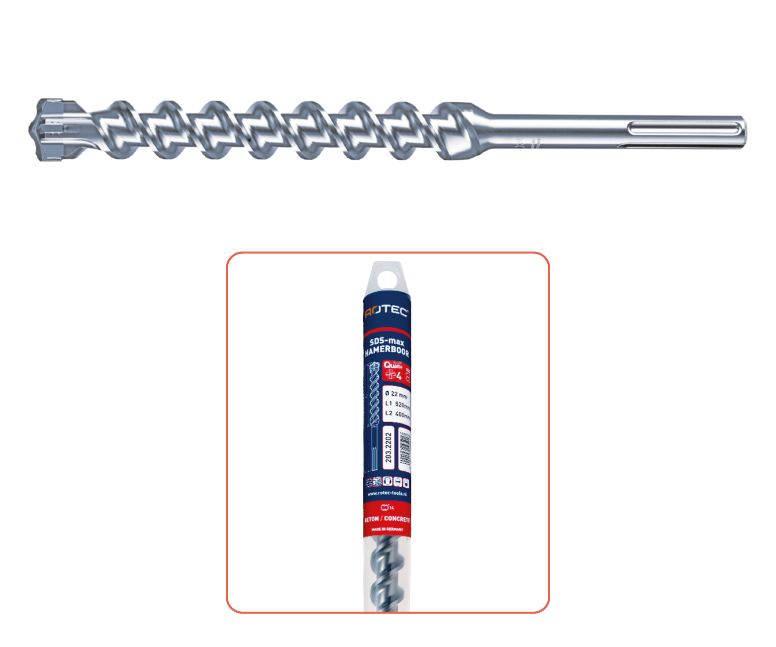 Rotec Hamerboren SDS-MAX 'Zentro' 52,0x450/570 mm - 2035202 - 203.5202