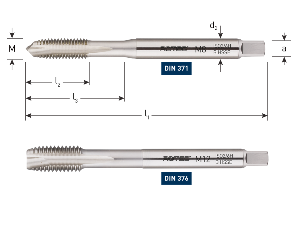 Rotec HSS-E Machinetap | Doorlopend | DIN 371 | M7 - 320.0700BE