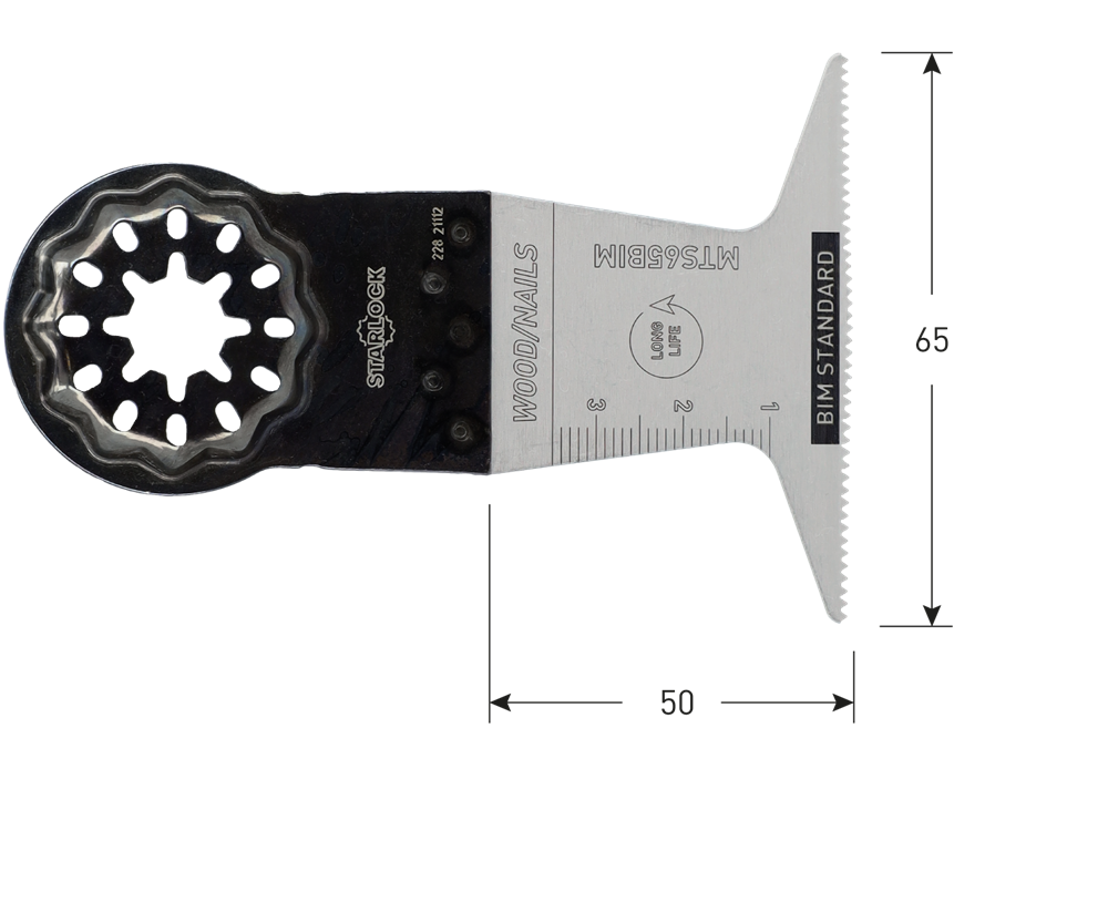 Rotec MTS65 | BIM | Hout/Spijkers | Starlock Invalzaagblad | 65x50 | 10 Stuks - 517.1151