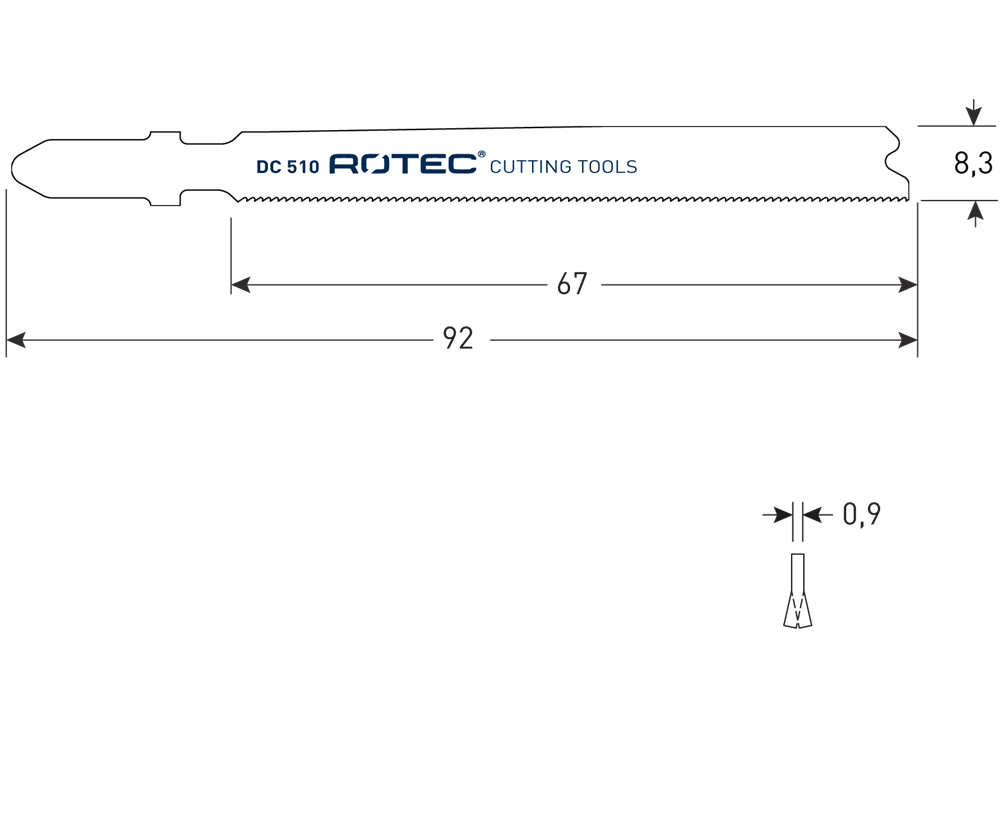 Rotec Decoupeerzaagblad | DC510 | T121GF - 520.0510